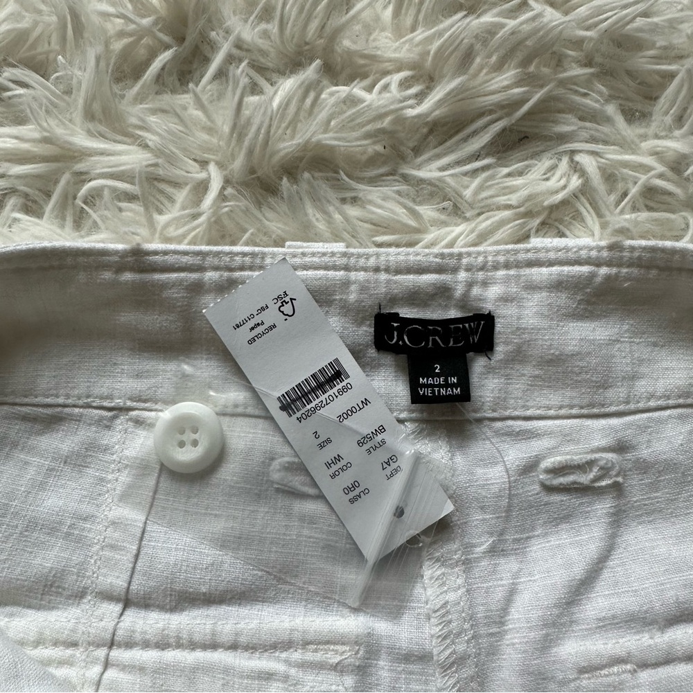 Jcrew Seaside Cargo Pant In Linen Tencel Lyocell Blend Size 00 and 2 Available - Picture 5 of 12
